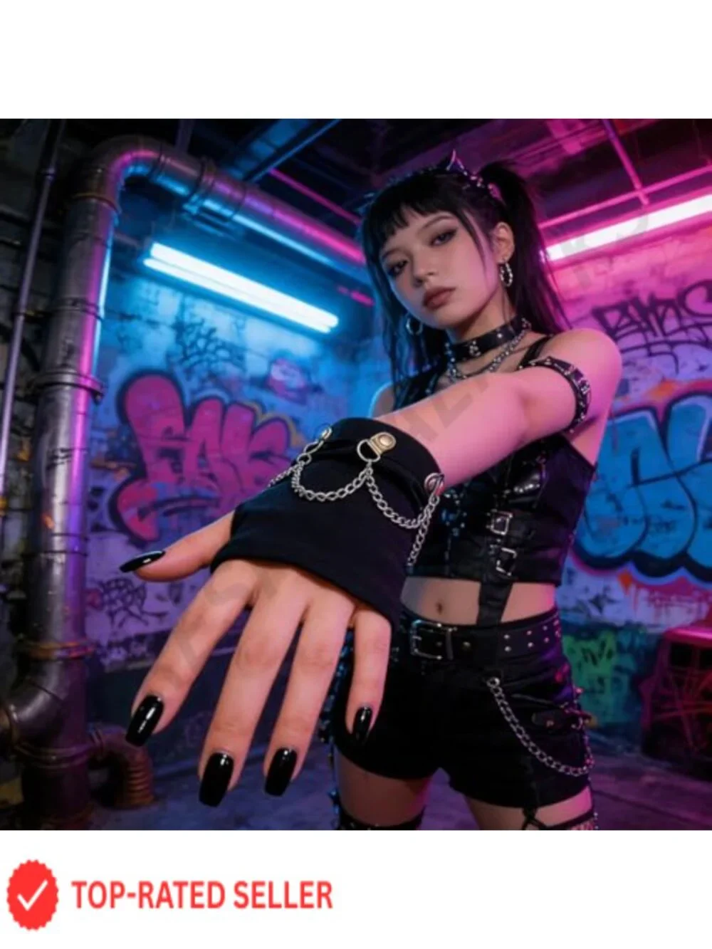 N/A edgy fingerless